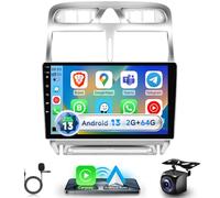 Autoradio 2G+64G sans Fil CarPlay pour Peugeot 307 2002-2013, écran Tactile 9 Pouces, Android 13.0, Android Auto sans Fil, DSP, Bluetooth, Mirror Link, FM/RDS, GPS
