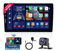 Autoradio 4GB 64GB 8-Core Android avec Carplay, Android Auto, Lien Miroir Autoradio 2 Din écran Tactile IPS 9 Pouces avec GPS Navi, Bluetooth 5.1, DSP, Radio FM/AM/RDS, WiFi, 4G, Caméra de recul