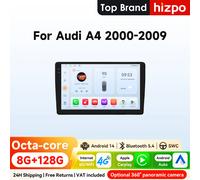 Autoradio 9 " Hizpo 2Din Android14 pour Audi A4 B8 B7 B6 S4 RS4 2000 - 2009 SEAT Exeo GPS RDS DSP BT 4G CarPlay Snapdragon 6115 P3CP (4 cœurs 2 Go 64 Go)