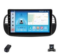 Autoradio à Écran Tactile pour Fiat 500 1DIN Autoradio Multimédia 9-inch 4-Core/CarPlay sans Fil/Android Auto/Bluetooth/GPS/FM Radio/WiFi/SWC/Caméra de Recul/ADAS DVR 1024 * 600(Black,X2)