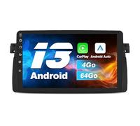 Autoradio Android 13 pour BMW E46 (1999-2005), 9’’ Écran Tactile [4Go+64Go], GPS Navigation, CarPlay & Android Auto, Bluetooth, WiFi, DSP, FM Radio, MirrorLink, Commande au Volant, Assistance Parking