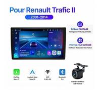 Autoradio Android 13 Renault Trafic II 2001 2014 GPS CarPlay Android Auto Sans Fil Bluetooth 10 Pouces Caméra de Recul AM FM RDS