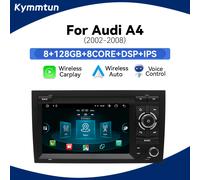 Autoradio Android 14 sans fil avec commande vocale IA pour Audi A4 B8 B6 B7 S4 B7 B6 RS4 B7 SEAT, lecteur multimédia GPS 4G Wifi 8GB 128GB OBD Cam