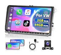 Autoradio Android 15 Motorsi pour VW Passat B6 Polo Golf 5 6 Skoda Seat Touran Tiguan 9'' 2+64G Carplay Android Autoradio Dab+ GPS WiFi FM/RDS, AHD Caméra de Recul Microphone
