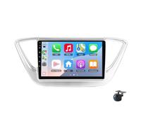 Autoradio Android 15 pour Hyun-dai Verna Accent 2017 2018 | écran Tactile 9 Pouces Argenté Avec Carplay Sans Fil Android Auto GPS Bluetooth SWC WIFI 5G DSP FM CaméRa De Recul MirrorLink