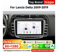 Autoradio Android 2Din 9 pouces Hizpo pour Lancia Delta 2009 - 2019 Snapdragon 6615 Multimédia 4G BT CarPlay GPS Navi 360 ° CAM QS8 360CAM