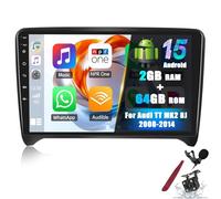 Autoradio Android 2G 64G pour A-udi TT MK2 8J 2008-2014 CarPlay Android Auto Écran tactile 9 pouces Bluetooth GPS Navigation par satellite Radio FM/RDS WiFi Miroir Link SWC EQ Caméra,K3 pro plus