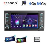 Autoradio Android 7 pouces - ESSGOO - Compatible VW T5 Multivan Transporter - Écran tactile HD 1024x600 - 4+64Go