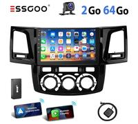 Autoradio Android 9 pouces - ESSGOO - Pour Toyota Hilux 2005-2014 - Écran tactile IPS 1280x720 - 2Go RAM + 64Go ROM