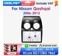 Autoradio Android Carplay pour Nissan Qashqai J10, 2006-2013, AI Voice, 4G, limitation de voiture, GPS, 2 Din, Octa Core, 7862 P3CP(4Core 2G 64G) B