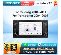 Autoradio Android CarPlay pour Volkswagen Touareg, 2004-2011, Multivan Transporter T5, lecteur de limitation de voiture, GPS, autoradio 4G-LET S4 (8Core 4G 32G)