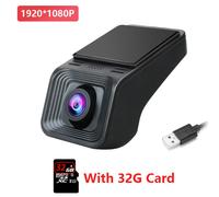 autoradio Android,Navigation Full HD,DVR,USB,ADAS,caméra de tableau de bord,unité centrale,Audio,alarme vocale,LDWS,g-shock - Type (1080P)With 32G Card