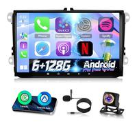 Autoradio Android NHOPEEW 9 Pouces 6 + 128 Go pour VW Passat b6 b7 Golf 5 6 Jetta T5 EOS Polo Touran Seat Sharan Compatible Carplay Android Auto WiFi GPS Commandes au Volant + Caméra de recul