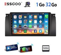 Autoradio Android pour BMW - ESSGOO - 9 pouces - Écran tactile QLED - Carplay - GPS intégré - Bluetooth 4.1 - FM/RDS