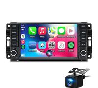 Autoradio Android pour J-eep Wrangler 2007-2018 et Chrysler Dodge Ram 1500 2500 3500 2009-2012 Carplay sans fil écran tactile 7 pouces Bluetooth WiFi GPS radio FM caméra de recul(Color:4 CORE 2+32G)