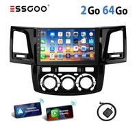 Autoradio Android pour Toyota Hilux - ESSGOO - 9 pouces - 2005-2014 - Carplay sans fil - Bluetooth 4.1 - GPS intégré