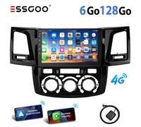 Autoradio Android pour Toyota Hilux - ESSGOO - 9 pouces - 6Go+128Go - Carplay - Android Auto - GPS intégré - WIFI
