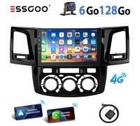 Autoradio Android pour Toyota Hilux - ESSGOO - 9 pouces - Android 15 - 6Go RAM - 128Go ROM - Carplay - GPS intégré - RDS
