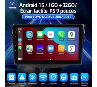 Autoradio Android pour Toyota RAV4 - 9 pouces - Écran tactile QLED - Carplay - Android Auto - Bluetooth 4.1 - 1 Go RAM
