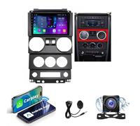 Autoradio Android sans fil CarPlay & Android Auto Compatible Avec Jeep Wrangler Rubicon 2008~2010 | Écran Tactile Android 15 GPS, 4G LTE/WiFi, Bluetooth, Caméra de Recul 1080P