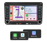Autoradio avec Apple CarPlay et Android Auto sans Fil,Écran 7 Pouces,Bluetooth,Mirror Link,FM/AM/RDS/USB,Canbus,AutoRadio pour VW Golf 5/6,Passat,Skoda,Polo,T5, Jetta,Tiguan,Touran,EOS,Caddy