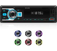 Autoradio Bluetooth 1 Din, Radio Voiture 1 Din avec Bluetooth Mains Libres FM USB/SD/AUX-in Localisation d'application Mobile Commande vocale Lumière 7 Couleurs Contrôle d'application