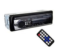 Autoradio Bluetooth, 1 DIN stéréo de Voiture avec Microphone intégré, Prise en Charge Mains Libres, Lecteur MP3 USB/SD/AUX in avec Lecture de Musique/Chargement avec télécommande