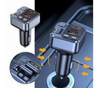 Autoradio Bluetooth 30 W, charge rapide, mains libres, son sans perte, transmetteur FM, compatible TF/SD/USB, compatible avec tous les smartphones