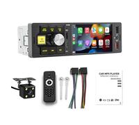 Autoradio Bluetooth Single Din 4,1 pouces avec Android Auto/CarPlay/Mirrorlink filaire, prise en charge USB et TYPE-C/appel mains libres Bluetooth/radio FM/USB/carte TF/entrée AUX + caméra 4 LED