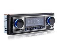 Autoradio Bluetooth Vintage Sans Fil Lecteur MultiméDia MP3 AUX USB FM 12V Classique Lecteur Audio StéRéO Voiture éLectrique