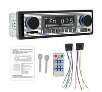 Autoradio classique 17,8 cm simple DIN, stéréo de voiture Bluetooth, radio FM, récepteur audio de voiture, commande vocale, appels mains libres, microphone intégré, USB/SD/AUX, prise en charge MP3/WMA