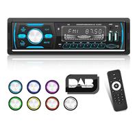 Autoradio Dab+ 1 Din avec Bluetooth - Auto Radio avec FM AM RDS - 7 Boutons Lumineux de Couleur/USB/U Disk/AUX + 32G TF Card