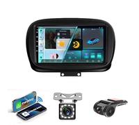 Autoradio Double Din Voiture Stéréo pour Fiat 500X 2014-2020 Voiture GPS Navigation Unité De Tête Support WiFi 4G AM FM RDS USB Bluetooth MirrorLink Commandes Au Volant(NF-6 4G WiFi 8G+128G)