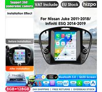 Autoradio Hizpo 9,7 pouces avec Android Auto pour Nissan Juke 2011-2018, pour Infiniti ESQ 2014-2019, écran intelligent sans fil de style Tesla, CarPlay, navigation GPS, unité centrale 5GWIFI, P2CP