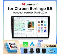 Autoradio Junsun sans fil CarPlay Android Auto pour Citroen Berlingo / Peugeot Partner (B9) 2008-2018 avec ventilateur de refroidissement intégré, navigation GPS Android, lecteur multimédia, WiFi, V1