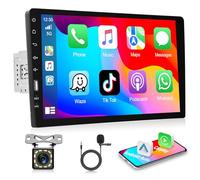 Autoradio Motorsi 1-DIN, Apple CarPlay et Android Auto, écran Tactile HD 9 Pouces, Bluetooth stéréo, Mirror Link/Commandes au Volant/FM/AM, Radio stéréo avec entrée Microphone arrière