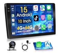 Autoradio Motorsi 2 Din 4G+64G 10’’ 1280P avec Système Android 15, A-pple CarPlay Android Auto, GPS, Bluetooth 5.0, WiFi, FM/RDS, 2 USB, Prise en Charge Dab+, OBD2