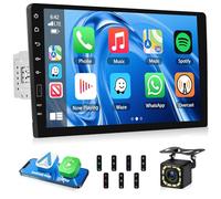 Autoradio Motorsi Single Din avec CarPlay et Android Auto sans Fil, Lecteur MP5 à écran Tactile HD 9 Pouces 1 Din avec Mirror Link, Bluetooth, FM/AM, USB/TF/AUX, SWC, récepteur Audio + Caméra de Recul