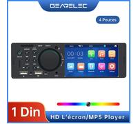 Autoradio MP5 - GEARELEC - 4 Pouces - Bluetooth Appel Mains Libres - Double Port USB - Lumières Colorées