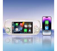 Autoradio pour Fiat-500（2007-2015）, Car Stereo avec Carplay/Android Auto IPS Écran Double Din avec Bluetooth FM/AM/RDA (Blanc)