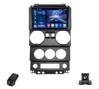 Autoradio pour Jeep Wrangler 3 JK 2008-2010 IPS Écran Tactile Android 12 Autoradio 9-inch/CarPlay/Android Auto/WiFi/Radio FM AM RDS/GPS/Bluetooth/SWC/Caméra De Recul/ADAS DVR(B,M500S)