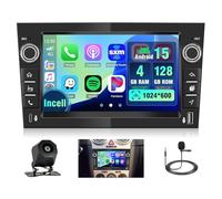 Autoradio pour Opel Astra H/Zafira B/Corse C D 4+128G Android 15 sans Fil Carplay Android Auto, 7 Pouces Incell écran Tactile pour Voiture avec Bluetooth 5.0/GPS/FM/RDS/EQ/Caméra de Recul(Noir)
