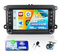 Autoradio pour VW Golf 5 6 Polo T5 Tiguan Passat Caddy Seat Skoda avec Android Auto&Carplay, Radio 9" à écran Tactile avec Mirrorlink Bluetooth GPS WiFi FM/RDS SWC caméra de recul et Microphone