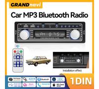 Autoradio rétro 1DIN avec lecteur MP3, stéréo, FM, égaliseur numérique, Bluetooth, double USB, chargeur et entrée auxiliaire intégrée MP3 Player