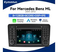 Autoradio sans fil avec commande vocale AI, Carplay, pour BENZ ML 320/350/W164 2005-2012 GL, Android 14, GPS multimédia, 128 Go, 4G Wifi 8Core 6GB 128GB