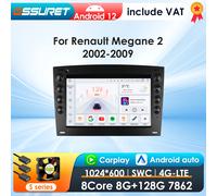 Autoradio sans fil CarPlay Android Auto pour Renault Megane 2 2002-2009 lecteur multimédia de voiture Navigation GPS 4G-LET DSP autoradio S1 (8Core 3G 32G)