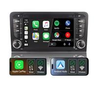 Autoradio sans Fil CarPlay pour Audi A3 8P 2003-2012,écran IPS 7",Autoradio Audi A3 Compatible avec Android Auto et Mirrorlink sans Fil,SWC d'origine,Bluetooth,AM FM RDS,USB,DSP/Subwoofer,Navigation
