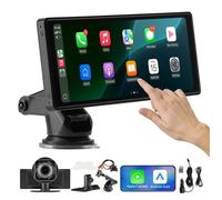 VEVOR Autoradio sans Fil, Écran Central Tactile HD 25,4 cm, Compatible avec Apple CarPlay et Android Auto, avec Caméras Avant et de Recul, Commande Vocale, Mirror Link, Bluetooth, Navigation GPS