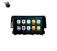 Autoradio stéréo Android à écran tactile de 9" pour Honda Civic 10 FC FK 2015-2020 avec Carplay Android Auto Navigation GPS avec BT 4G/WiFi USB Mirror Link FM Pièces auto (2 + 32 G)