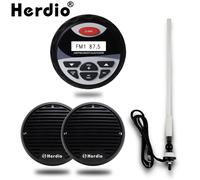 Autoradio Stéréo Bluetooth Étanche,Système Audio,Lecteur Mp3,Pour Voiture,Bateau,Spa,Utv,Rl,Haut-Parleur,Antenne,3 Pouces